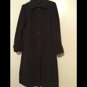 JONES NEW YORK PETITE 14P BROWN a COAT WORN
